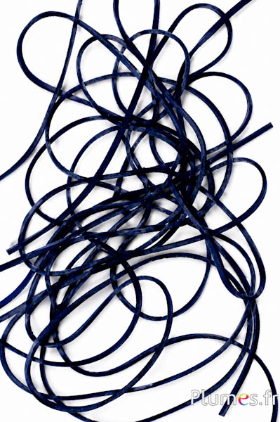 Striscia in cuoio - spessore 2 mm - blu notte